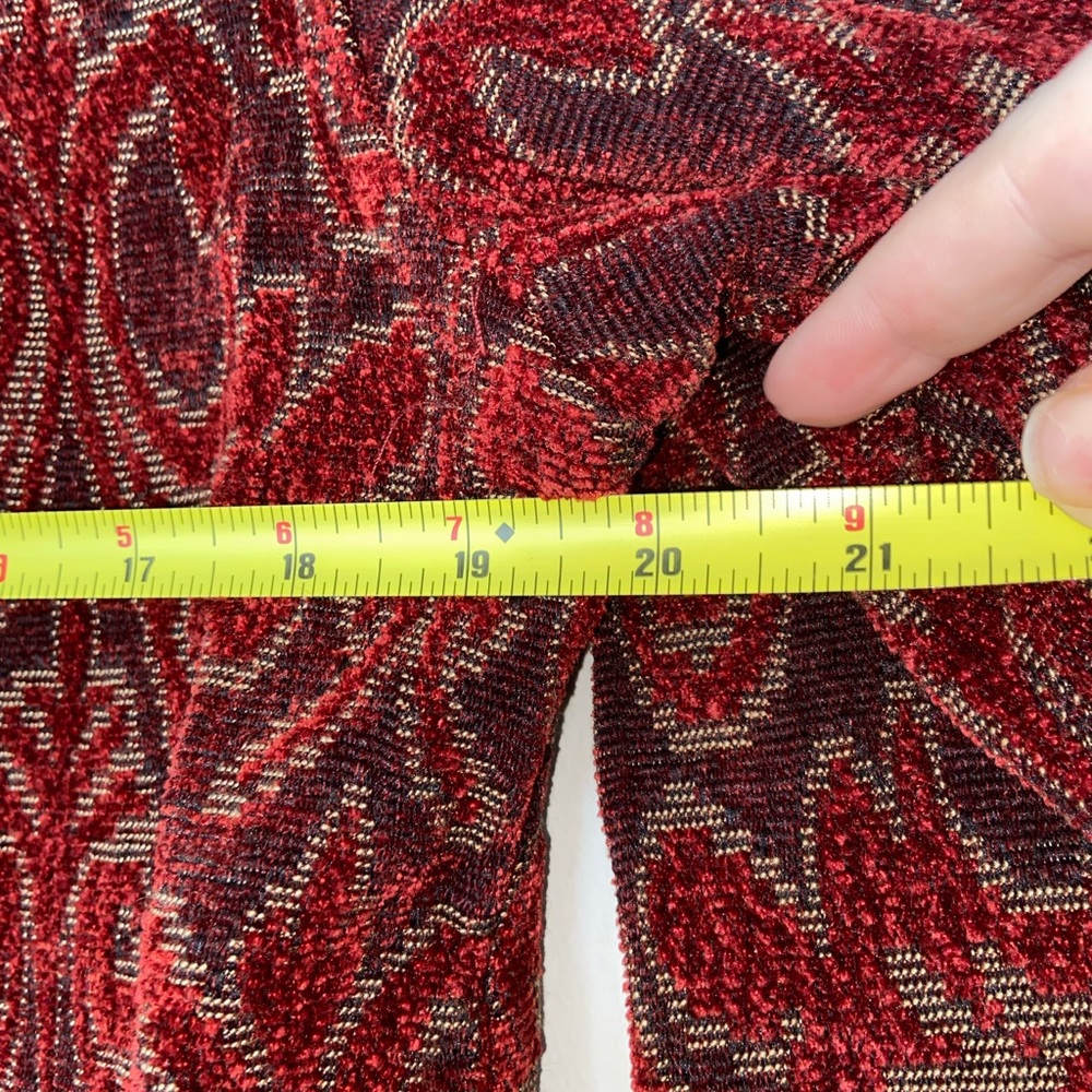 Flashback 90's Vintage Brocade Red Embroidered Buttoned Jacket Size Large - Picture 9 of 10